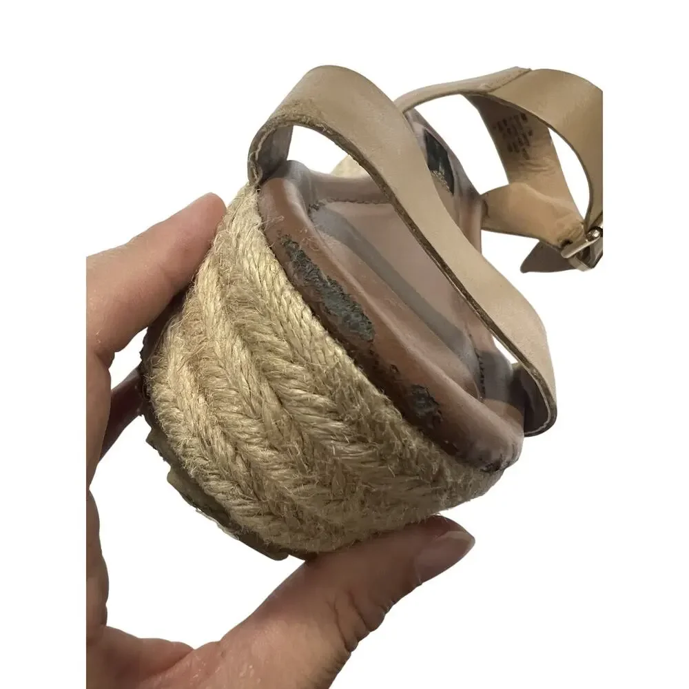 Steven By Steve Madden Sabbie Platform Espadrilles Sandals Tan 3 Inch Heel - 7.5 - Picture 5 of 8